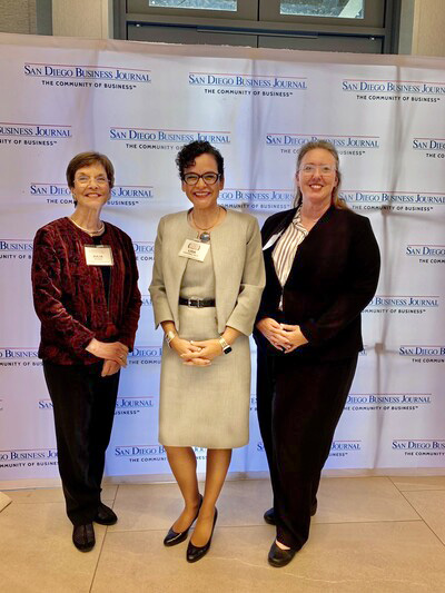 Julia Brown, member of the Rady School Dean's Advisory Council, Lisa Ordóñez and Wendy Hunter Barker, assistant dean at the Rady School.