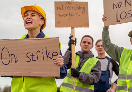 Striking workers