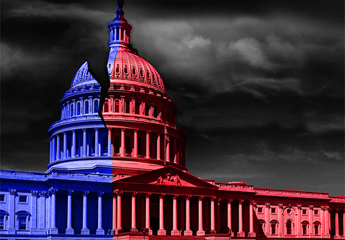 Red and Blue Capital building